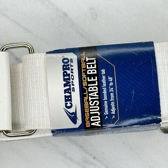 Champro White Stretch Baseball Softball Belt Adult One Size OS - Picture 3 of 11